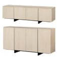 thumbnail image 5 of WAMPAT Modern TV Stand and Sideboard Buffet Cabinets Set of 2, Entertainment Center with 4 Door Closed Storage and Wood Legs, Multifunctional Cabinet Storage Cabinet for Living Room, Light Oak, 5 of 15