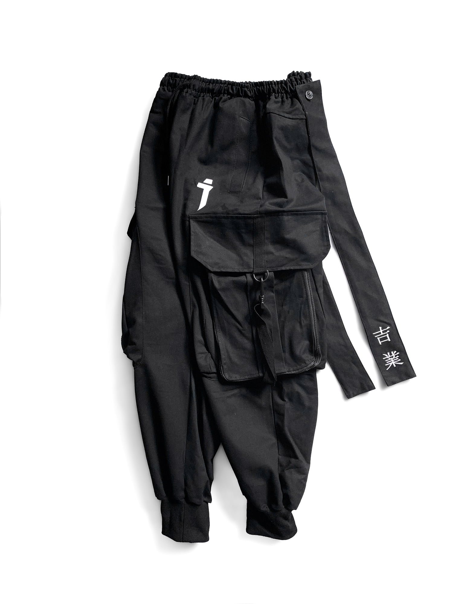Niepce Inc Japanese Streetwear Black Men's Cargo Pants (Black-p8, S) at   Men's Clothing store