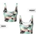 thumbnail image 5 of Picia Tropical Summer Palm Sports Bra for Women,Padded Strappy Sports Bras Medium Support Yoga Bra with Removable Cups,Running Yoga Bra-, 5 of 9
