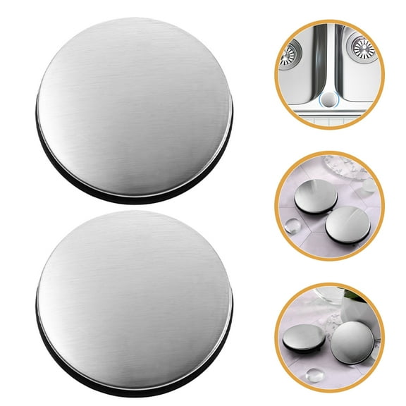 Raindrops Brushed Nickel Sink Hole Cover Stainless Steel Plugs For Sinks Silver 6Pcs 1.8In