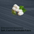 thumbnail image 6 of ROYALE LINENS 300 Thread Count 100% Long Staple Combed Cotton Striped Sheet Set - 4 Piece Queen Bed Sheets - 1 Fitted, 1 Flat & 2 Pillow Cases - Soft Cool & Crisp Sheet Set (Queen, Stripe Navy), 6 of 10