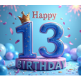 thumbnail image 4 of Yatrandify Colorful Design Happy 13 Birthday Banner Decorative Theme Decorative Design for Teen Party Birthday Celebration Indoor Use, 4 of 8
