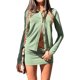 thumbnail image 5 of VISgogo Conjunto de camiseta y falda para mujer Cárdigan de manga larga de color sólido a la moda y falda corta ajustada VISgogo  moda, 5 of 9
