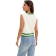 thumbnail image 4 of DARING DIVA Women's Cropped Sweater Vest Summer Tank Tops S Apricot Green, 4 of 7