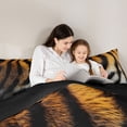 thumbnail image 5 of jejeloiu Tiger Pattern Bedding Comforter Set,Jungle Animal Twin Comforter Sets,Abstract Stripe Lines Bedding Set For Men Women,Ultra Soft Home Decor Reversible,2 Pieces, 5 of 8