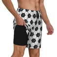 thumbnail image 2 of Kdxio Soccer Print Men'S Swim Trunks With Compression Liner 7 Inch Inseam Quick Dry Swim Shorts, 2 of 7