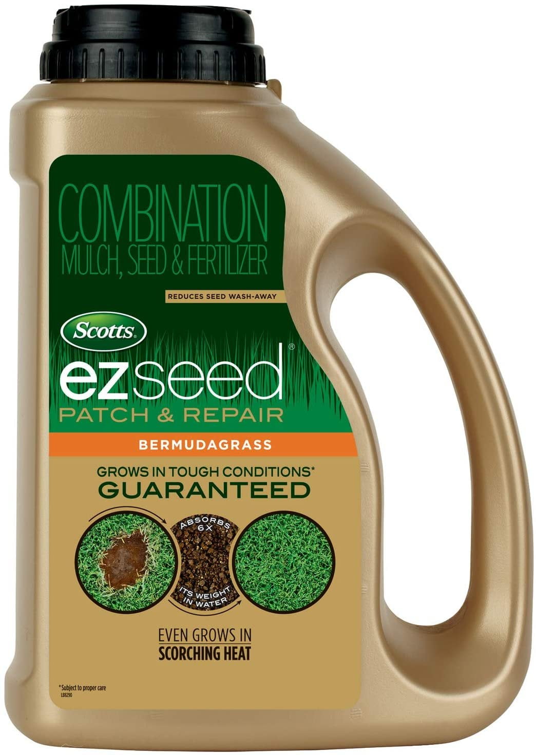 Scotts EZ Seed Bermudagrass - 3.75 lb., Combination Mulch, Seed and Fertilizer, For Tough Conditions Like Scorching Heat and Dry Areas, Grows on Slopes and in High Traffic Areas