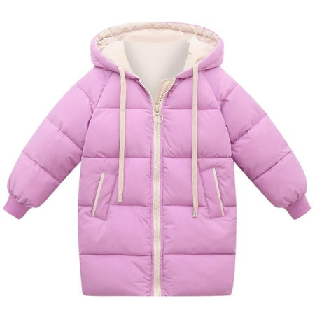 

Dadaria Toddler Winter Coat 1-10Years Thicken Warm Kids Down Coat Winter Hooded Long Boys Girls Cotton Down Jackets Outerwears Children Clothing Purple 4-5 Years Toddler