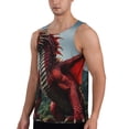 thumbnail image 2 of KLL Majestic Red Dragon Print Men's Muscle Gym Workout Stringer Tank Tops Bodybuilding Fitness T-Shirts Tank Tops Men-X-Large, 2 of 7