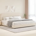 thumbnail image 4 of 4 EVER WINNER King Bed Frame with Headboard, Cloud Boucle Upholstered Platform Bed with Wood Slats, Soft Rounded Corners, No Box Spring Required, Non-Slip and Noise-Free, Easy Assembly, Cream, 4 of 9