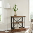 thumbnail image 3 of Leick Home Finnick Mixed Metal and Wood 3-Shelves Adjustable Bookcase in Willow/Gunmetal, 3 of 15