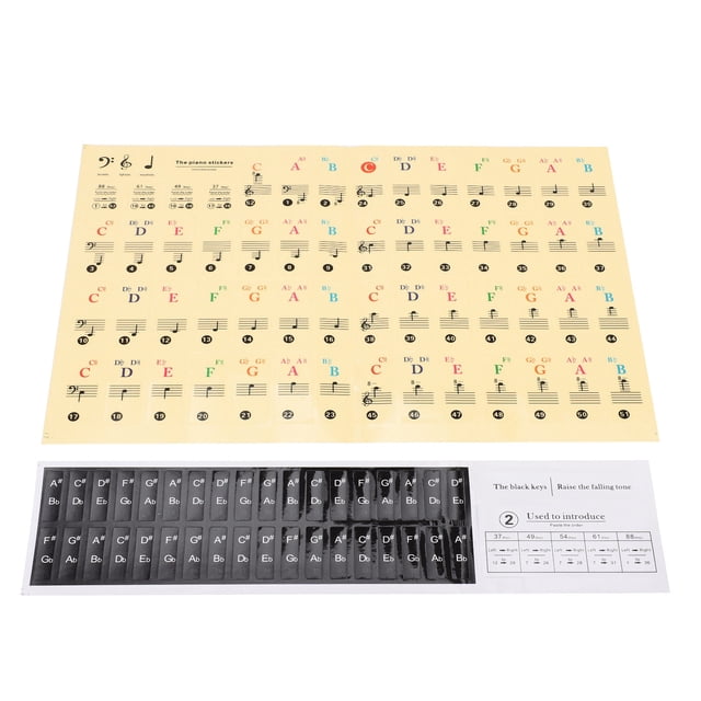 OULII 1Set Nano Material Piano Scale Stickers Beginners Piano Keys Sticker for Music Education and Memorization