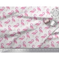 thumbnail image 3 of Soimoi White Cotton Duck Fabric Flamingo Bird Printed Craft Fabric by the Yard 42 Inch Wide, 3 of 3