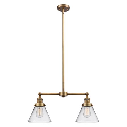 Innovations 2-LT Vintage LED Large Cone 22" Chandelier - Brushed Brass - 209-BB-G42-LED