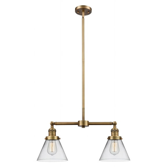 Innovations 2-LT Vintage LED Large Cone 22" Chandelier - Brushed Brass - 209-BB-G42-LED