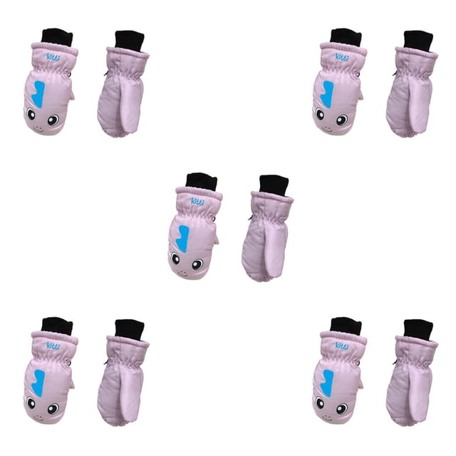 Guantes impermeables de invierno Matsuzay 3 pares para niños Rosa claro S 5Conjunto
