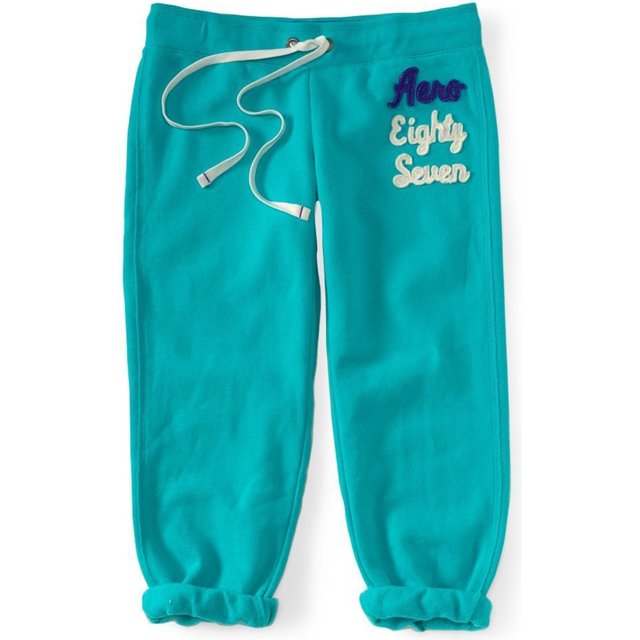 Aeropostale Womens Croppeddri Casual Sweatpants, Verde, Mediano