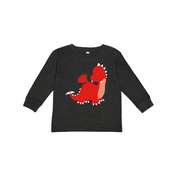 Inktastic Adorable Red Dragon Boys Long Sleeve Toddler T-Shirt