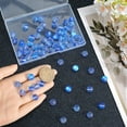 thumbnail image 3 of 1 caja de 80 cuentas de vidrio mate de piedra lunar, cuentas de vidrio azul de 10 mm, cuentas de vidrio esmerilado azul redondas grandes, cuentas transparentes Aurora mate a granel, 3 of 6