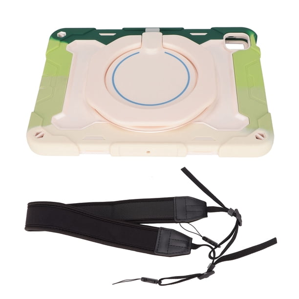 Funda para tableta iOS de 11 pulgadas, 3 capas, a prueba de golpes, funda delgada con soporte giratorio 360, correa para el hombro para tableta iOS de 11 pulgadas, color verde