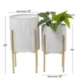 thumbnail image 3 of CosmoLiving by Cosmopolitan 23", 19"H Gray Metal Planter with Removable Stand (2 Count), 3 of 9