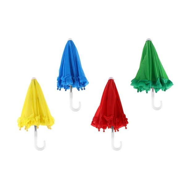 4 Mini Paraguas de Juguete de Color Sólido para Pintar (Color Aleatorio)