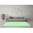 thumbnail image 3 of Ahgly Company Machine Washable Indoor Round Solid Emerald Green Modern Area Rugs, 5' Round, 3 of 4