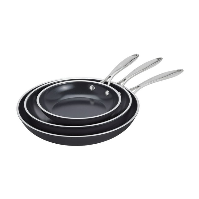 ZWILLING Forte Plus Ensemble de Poêles à Frire, 3 Pcs, Aluminium, Titane Céramique