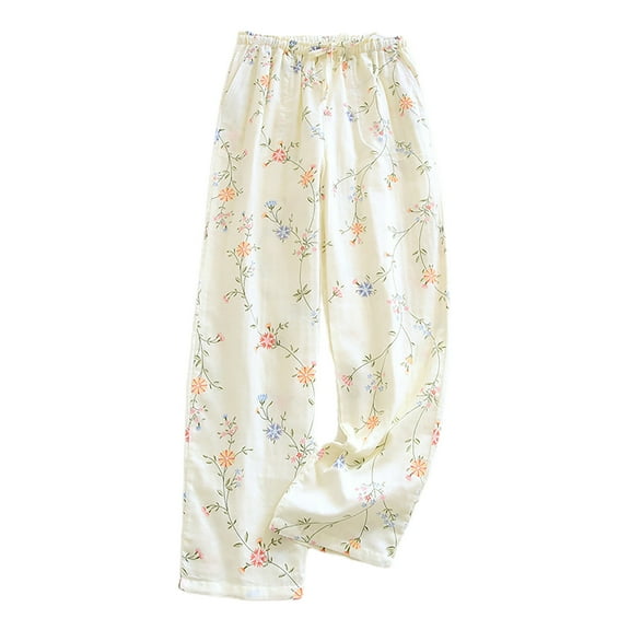 Aboser Women Cotton Pajama Pants Comfy Sleepwear Buttoms Casual All-Over Floral Prints Pajamas Pants Ultra Comfy Home Sleep Buttoms with Pocket