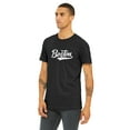 thumbnail image 2 of Daxton Adult Unisex Tshirt Boston Script with Massachusett Vertical on the Back, Black White, 2XL, 2 of 3