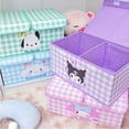 thumbnail image 2 of Kawaii cartoon Hello kittykuromiMy melody storage box dormitory underwear double-cover partition storage box wardrobe foldable, 2 of 23