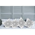 thumbnail image 6 of Ambesonne Floral Throw Pillow Cover 4 Pack, Mandala Black White, 16", Black White, 6 of 6