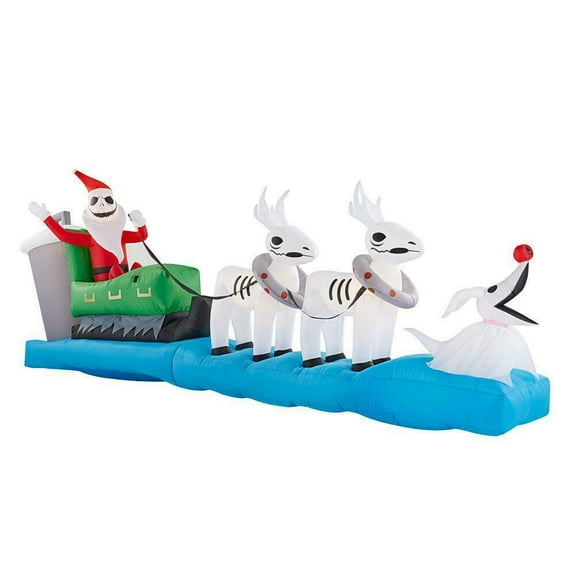 11.5 ft. Inflatable Colossal Jack Skellington Christmas Sleigh Scene