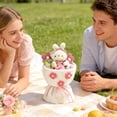 thumbnail image 4 of Rabbit Plush Doll Bouquet, Soft Stuffed Toy Flower Arrangement, Graduation Gift for Girls, White, 4 of 5