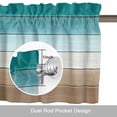thumbnail image 6 of Teal Brown Kitchen Curtain Valances for Windows Farmhouse Short Curtains, Rustic Vintage Abstract Ombre Wooden Plank Rod Pocket Valance Curtain for Bedroom Cafe Living Room 42"x12", 6 of 8