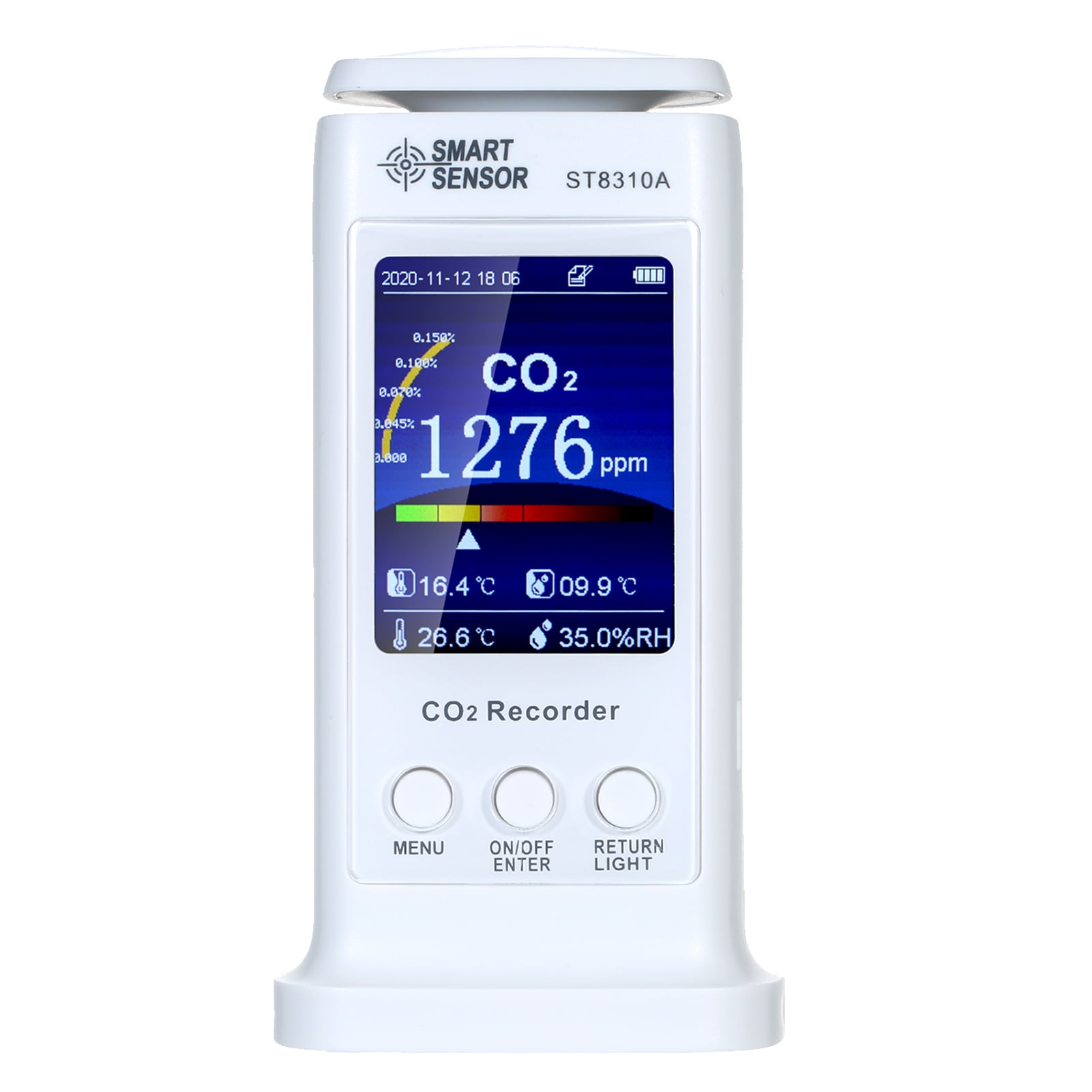Real Time Data Value Recording Gas Detector for Home/Office/Car and Various Occasion Smart Portable Carbon Dioxide Meter 