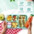 thumbnail image 5 of Bento Lunch Box - 4 Pack, 4-Compartment Meal Prep Containers, Adult Bento Box, Microwave & Dishwasher Safe (PP(Blue)), 5 of 14