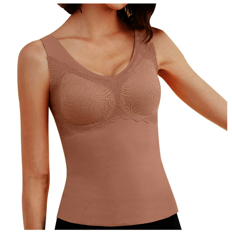 Bra's for Women Women's Traceless Thermal Vest Plus Fleece Large Size  Underwear Wear Bra with Breast Sports Bra : : Clothing, Shoes 