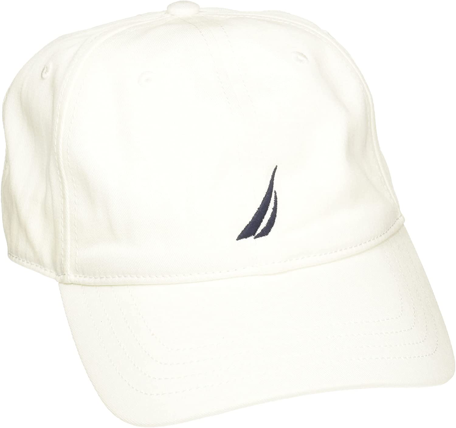 Nautica Mens Twill -Panel Cap, White 