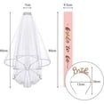 thumbnail image 2 of Faja y velo Bride To Be ZHCH con tiara Blanca y Decoraciones de despedida de soltera de oro Rosa, 2 of 5
