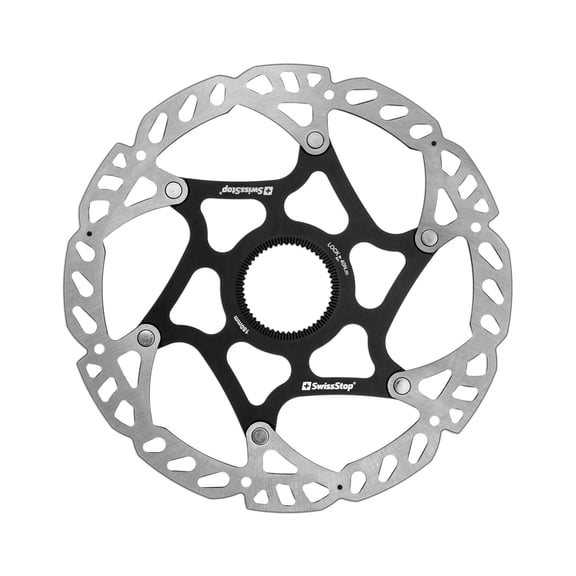 SwissStop Catalyst Disc Brake Rotor - 180mm, Center-Lock, Silver/Black