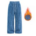 thumbnail image 5 of Women's Fleece Pajama Pants Mid Weight Warm Lounge Bottoms Drawstring Elastic Waist Casual Soft Sleepwear, 5 of 7