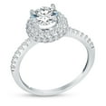 thumbnail image 3 of Solid 14k White Gold Round Cut Floating Halo Solitaire Engagement Ring CZ Cubic Zirconia (1.50cttw., 1.0ct. Center) , Size 9.5, 3 of 7