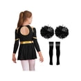 thumbnail image 2 of DPOIS Girls Cheer Leader Costume with Pompoms and Socks A Black&White 16, 2 of 7