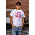 thumbnail image 4 of Wear Pink For My Wife Breast Cancer Men's Graphic T Shirt Tees Brisco Brands S, 4 of 5
