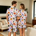 thumbnail image 6 of JULMCOMO Halloween Pajamas for Couples Ghost Cat Pumpkin Print Button Down Collared Holiday Two Piece Sets Elastic Waist Soft Pajama Shorts Light Purple-Men 2XL, 6 of 7