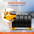 thumbnail image 5 of VEVOR 4PCS Machinery Skate Dolly, 26455LBS/12T Industrial Machinery Mover, Heavy Duty Carbon Steel Machinery Moving Skate & 4 Carbon Steel Wheels and 360° Rotation Non-Slip Cap for Warehouse, 5 of 9