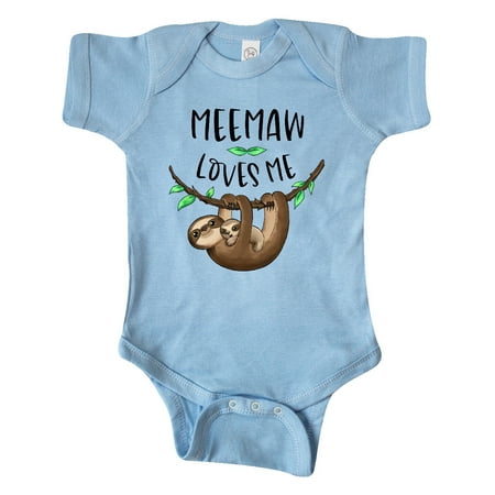 

Inktastic Meemaw Loves Me Cute Sloth and Baby Gift Baby Boy or Baby Girl Bodysuit