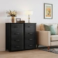 thumbnail image 4 of Dresser for Bedroom with 4 Storage Drawers, Small Dresser Chest of Fabric Drawers with Sturdy Steel Frame, Wood Top, Black, 4 of 7