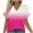 Hot Pink, variant on Oversized V Neck T-Shirts for Women Cute Summer Tie Dye Gradient Color Print Short Sleeve Pullover Tops Loose Fit Cotton Tunic Blouse Red XL